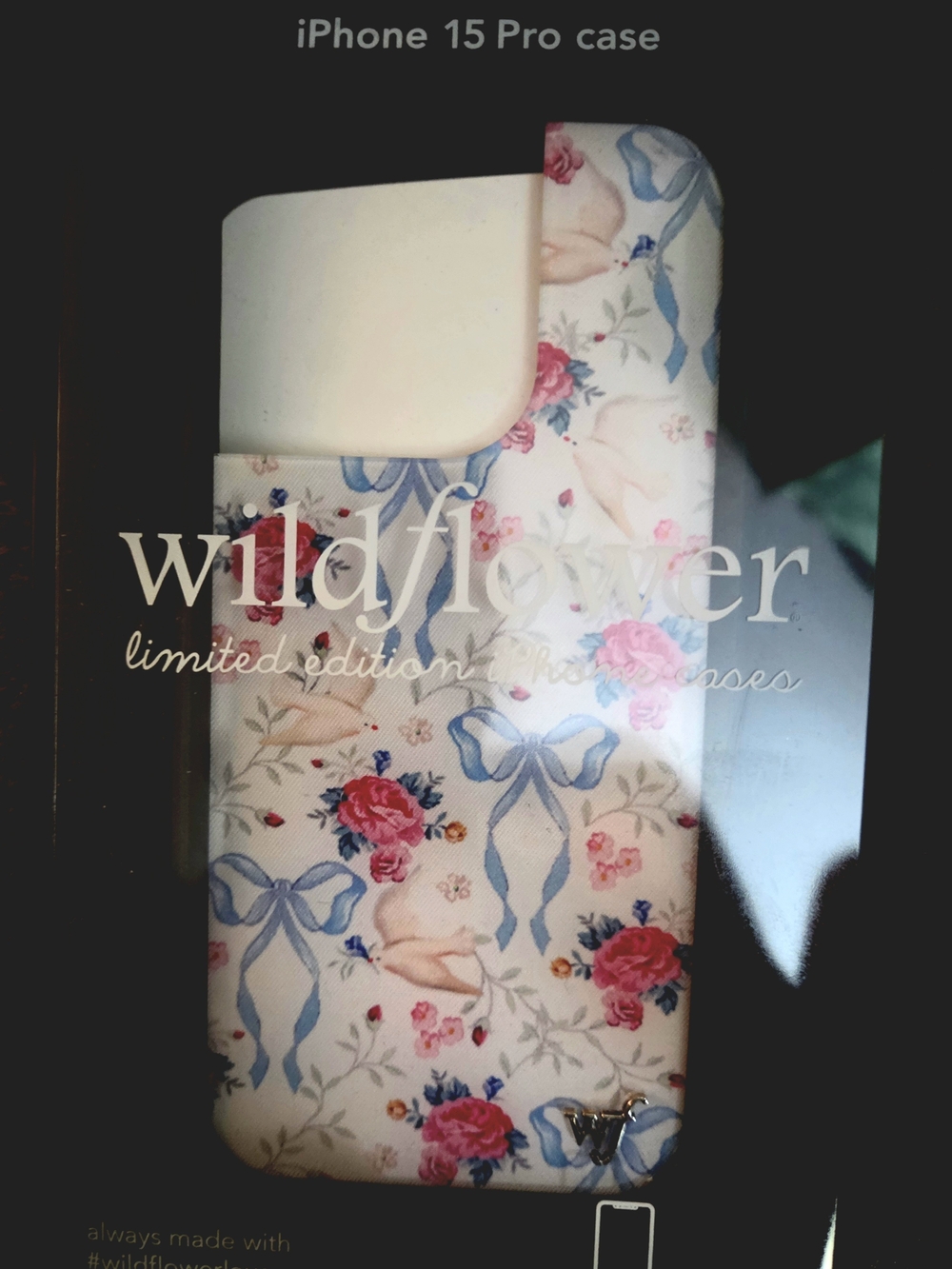 Wildflower iPhone 15 Pro Case new In Package Pink & Blue Design